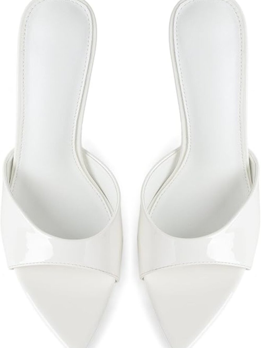 Womens Sandals Open Toe Stiletto High Heeled Slip On Dress Mules | Patent Leathe